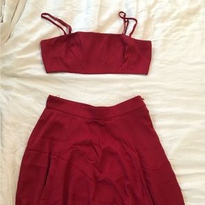 Fame and Partners two piece dress, maxi skirt. Red, size 10. Worn once.